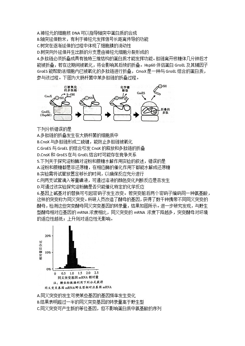 福建省部分地市2023届高中毕业班高三第三次质量检测生物试题02