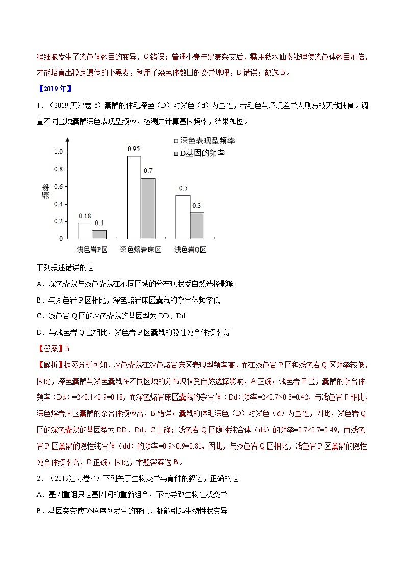 高中生物高考专题06 生物的变异与进化-十年（2011-2020）高考真题生物分项详解（解析版）第3页
