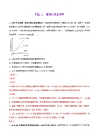 高中生物高考专题12 植物的激素调节-2020年高考真题和模拟题生物分项汇编（教师版含解析）