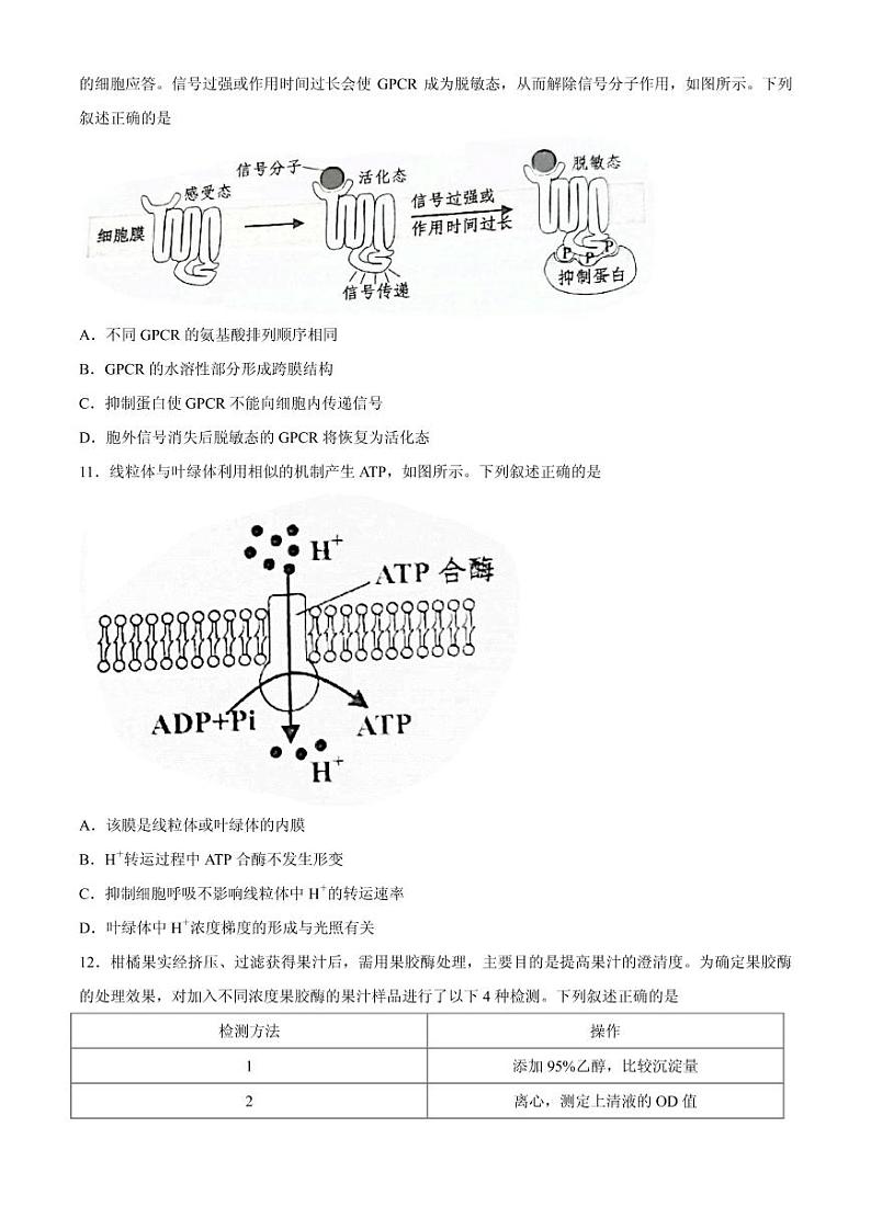 2021届浙江省嘉兴市高三下学期4月二模考试生物试题 PDF版第3页