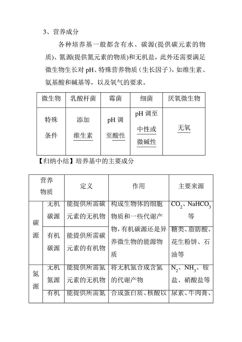 专题2课题1微生物的实验室培养(讲义)-2020-2021学年高二生物下学期教学设计第2页