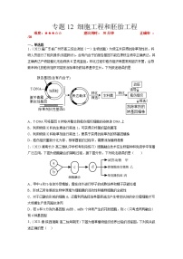 专题卷12 细胞工程和胚胎工程-【小题小卷】冲刺2023年高考生物小题限时集训（新高考专用）