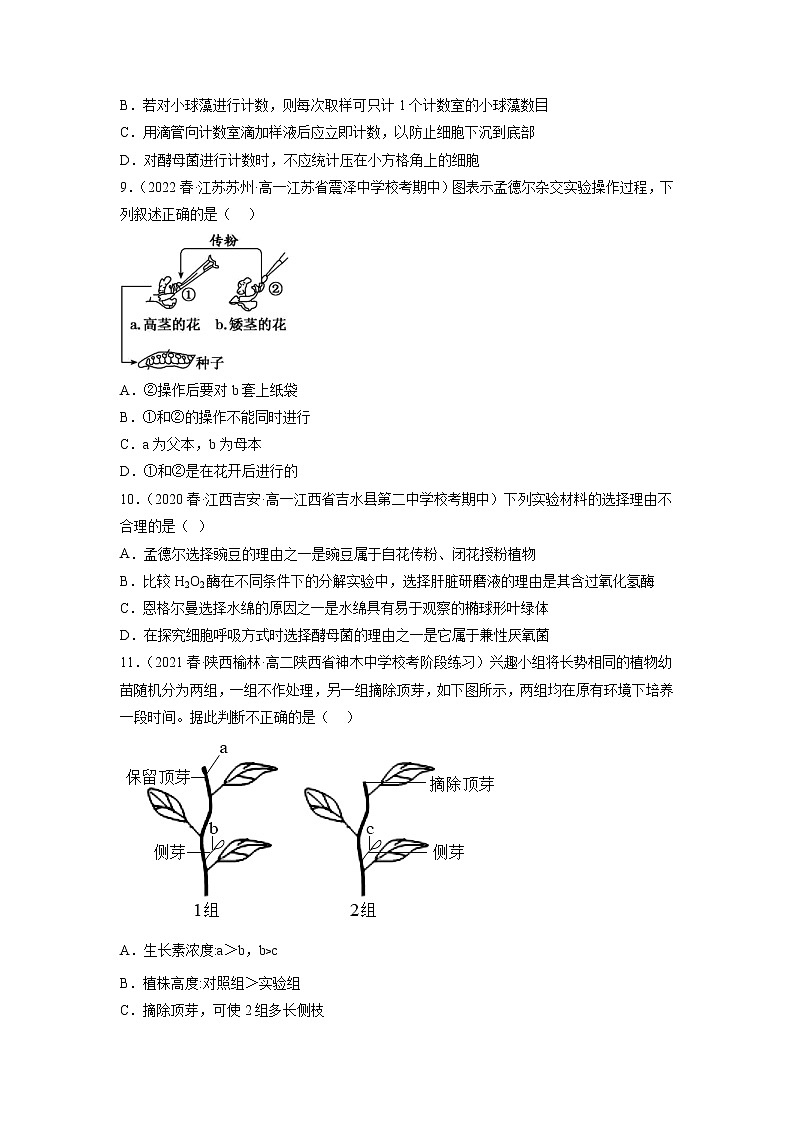 专题卷14 实验探究 -【小题小卷】冲刺高考生物小题限时集训（新高考专用）03