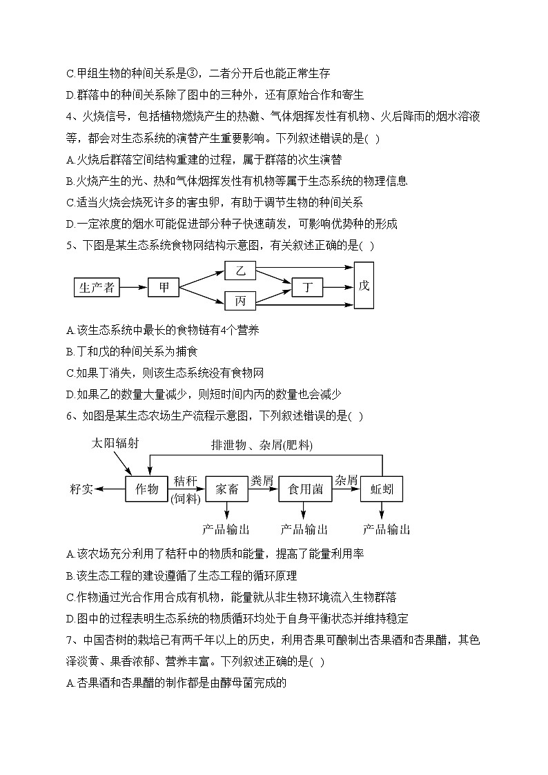 山西省忻州市名校2022-2023学年高二下学期第一次月考生物试卷（含答案）02
