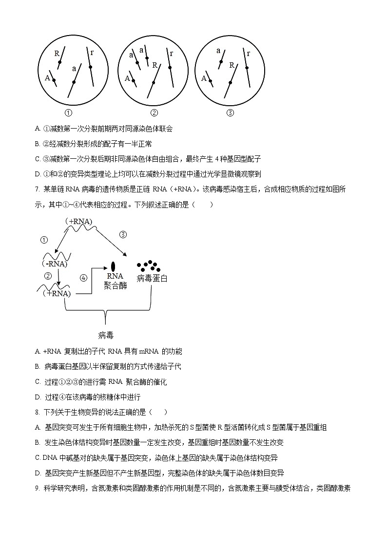 江苏省扬州高邮市2021-2022学年高三下学期期初学情调研生物试题无答案第3页