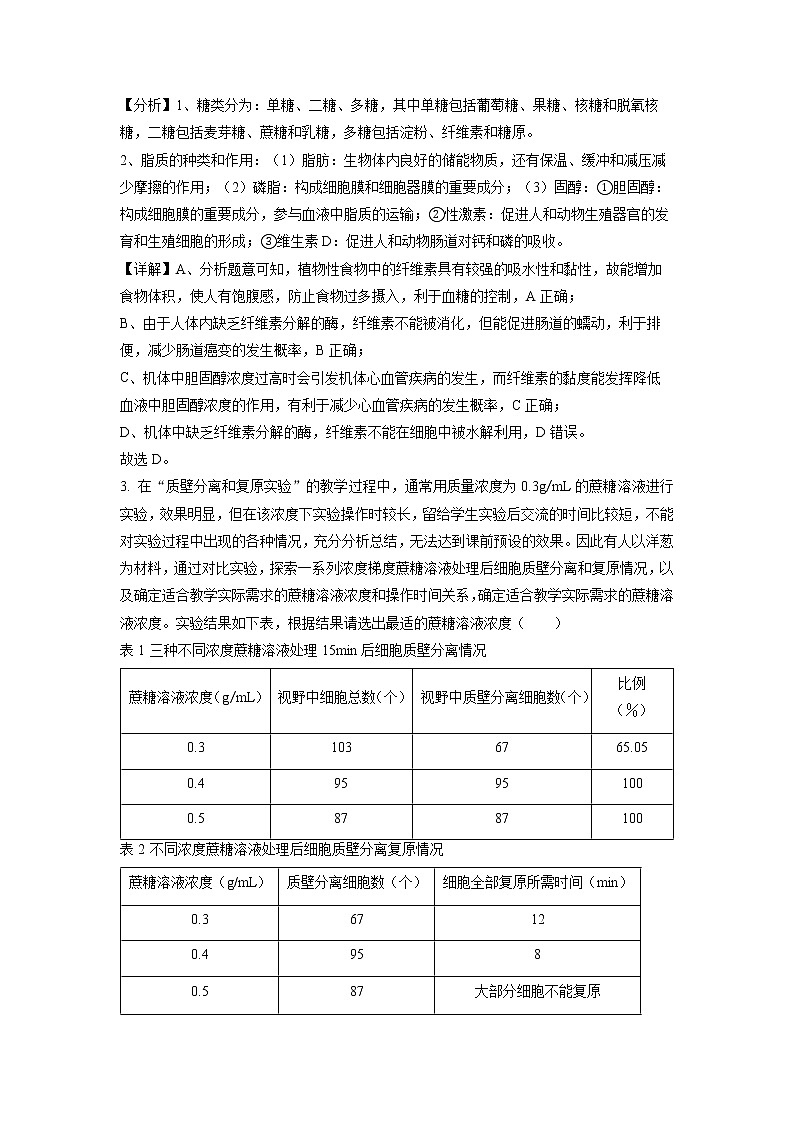 湖南省长沙市雅礼中学2022-2023学年高三生物下学期月考（八）试题（Word版附解析）第2页