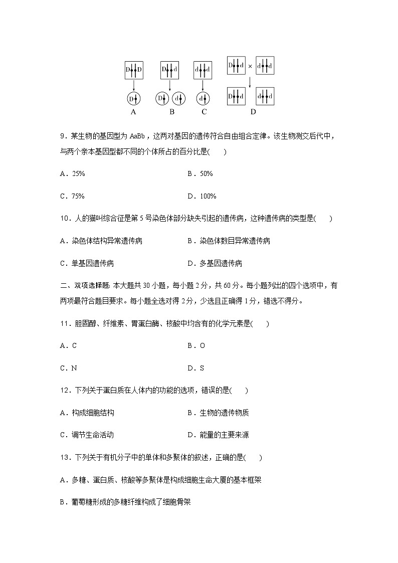 高中生物学业水平合格性考试模拟测试卷(三)含答案第3页