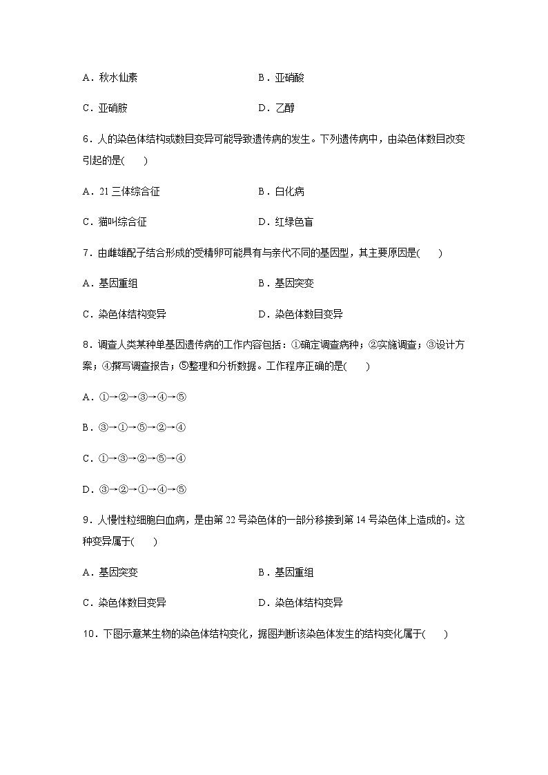 高中生物学业水平合格性考试演练测评(十)含答案02