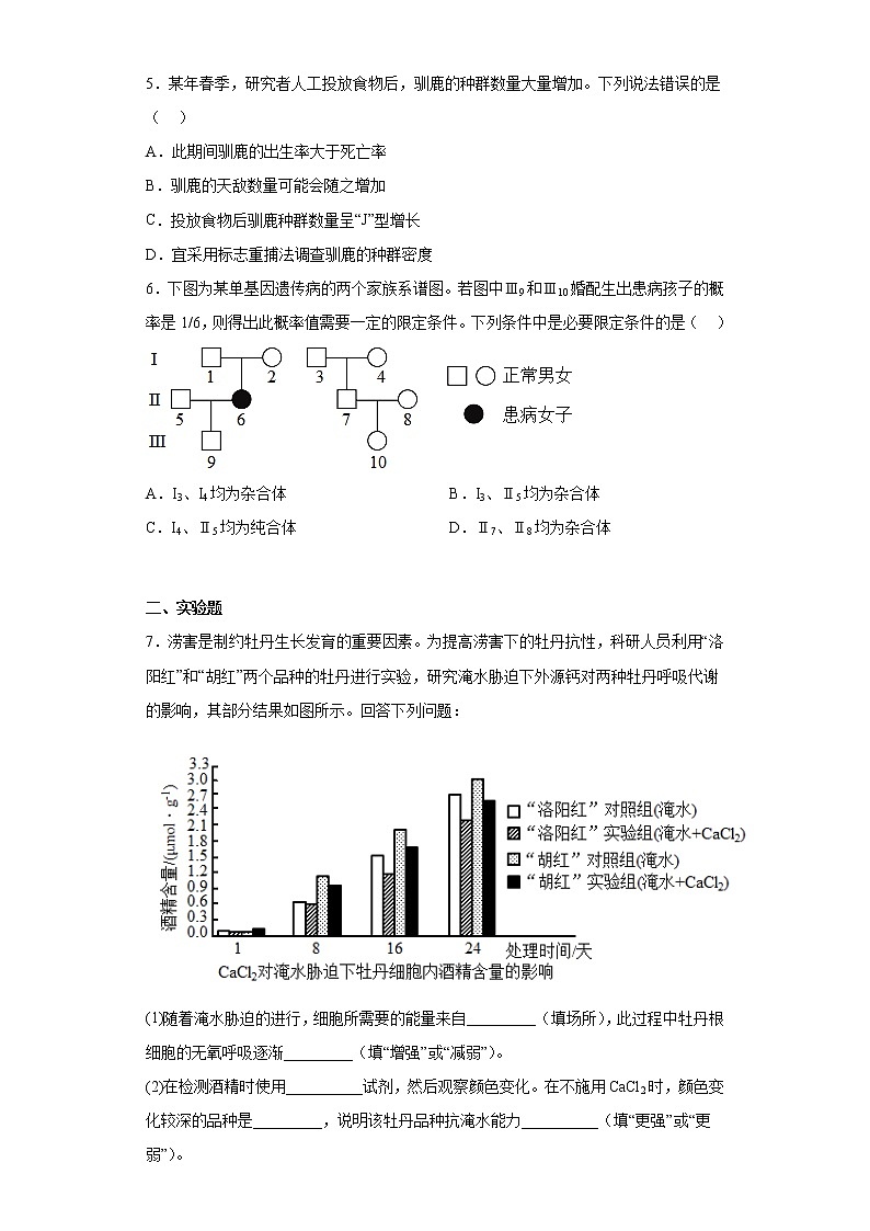 2023届甘肃省张掖市高三下学期适应性考试理综生物试题（含答案）第2页