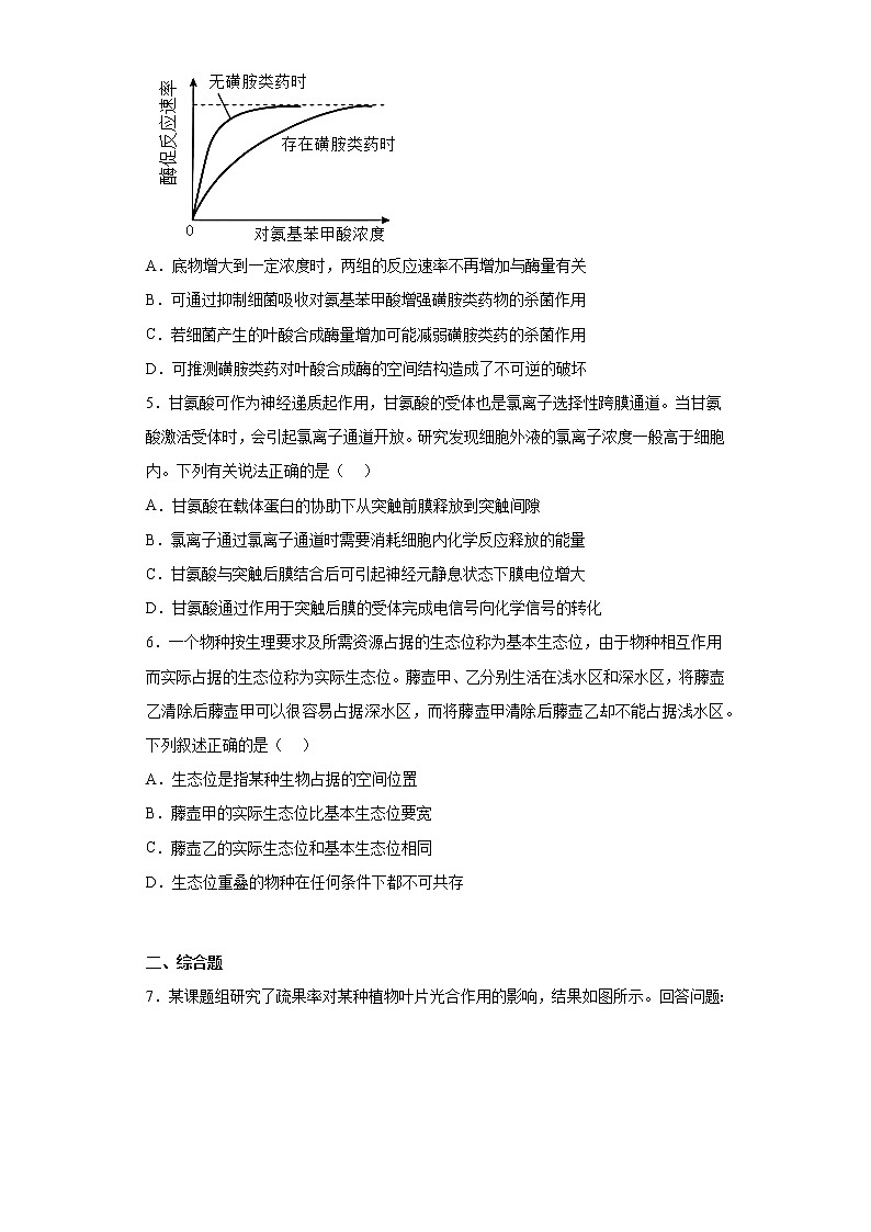 2023届陕西省汉中市高三下学期教学质量第二次检测理综生物试题（含答案）02