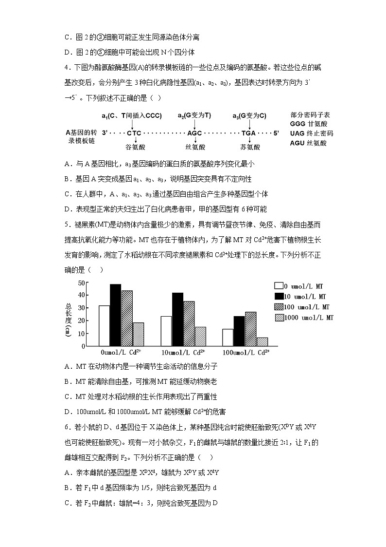 2023届四川省达州市高三第二次诊断性测试生物试题（含答案）02