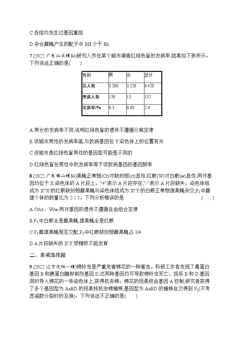 高考生物二轮复习专题提升练4含答案第3页
