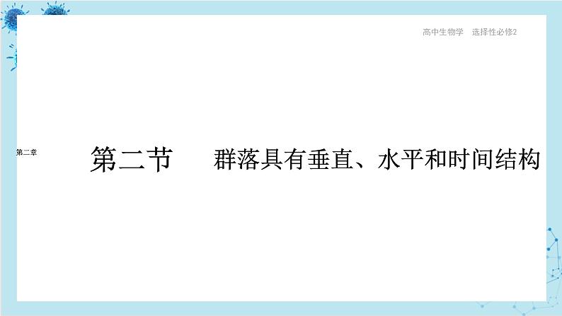 浙科版高中生物选择性必修第二册·第二章- 第二节 群落具有垂直、水平和时间结构（课件PPT）01