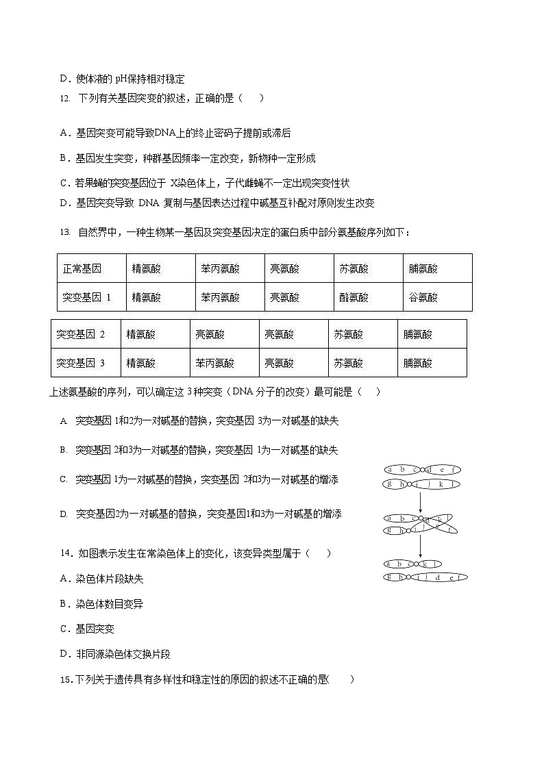2022-2023学年福建省福安市第一中学高二上学期第一次月考试题生物含答案03