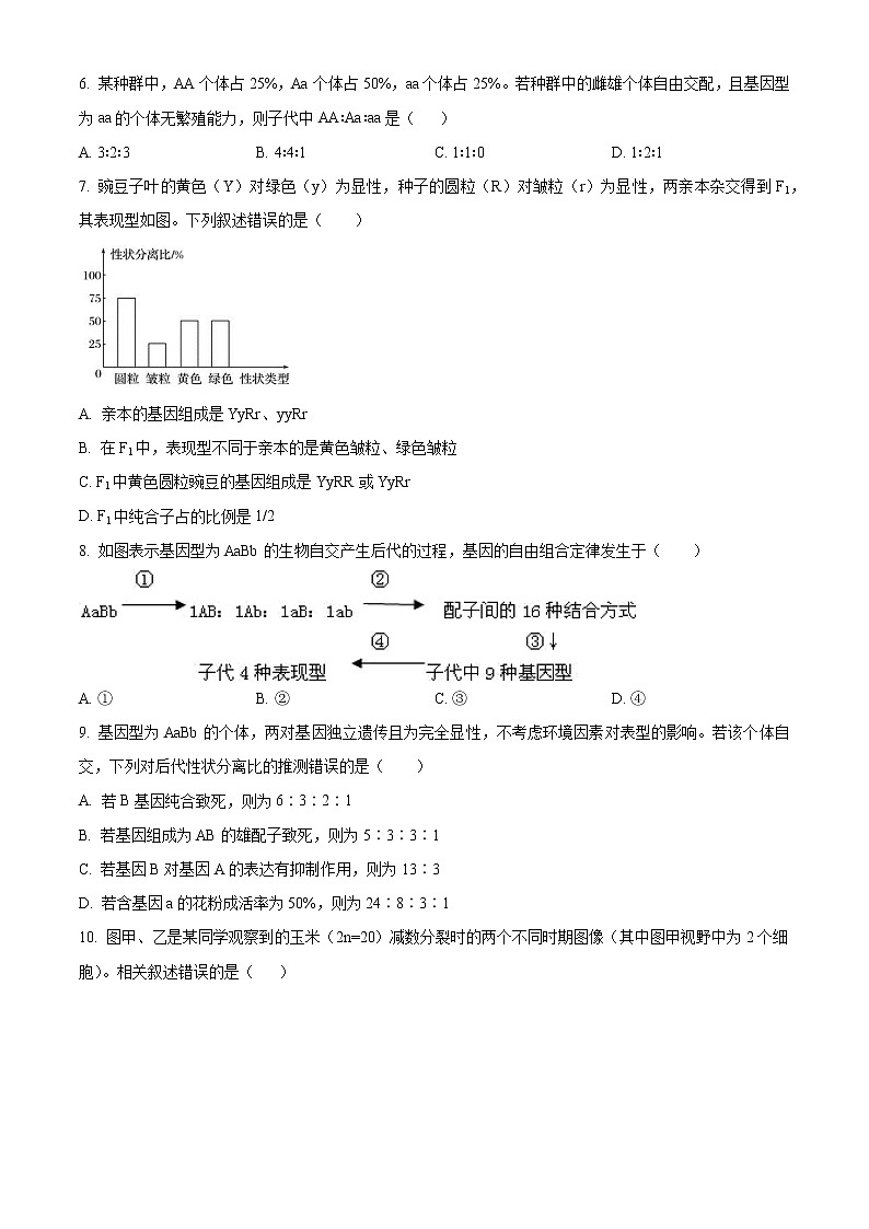2023镇江中学高一下学期3月检测生物试题含答案第2页