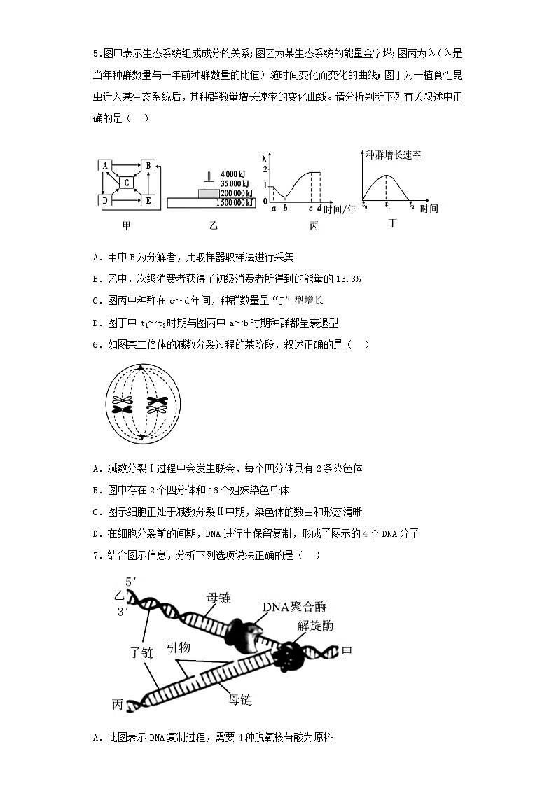2023届天津市高三下学期第一次模拟考试生物试卷（含解析）02