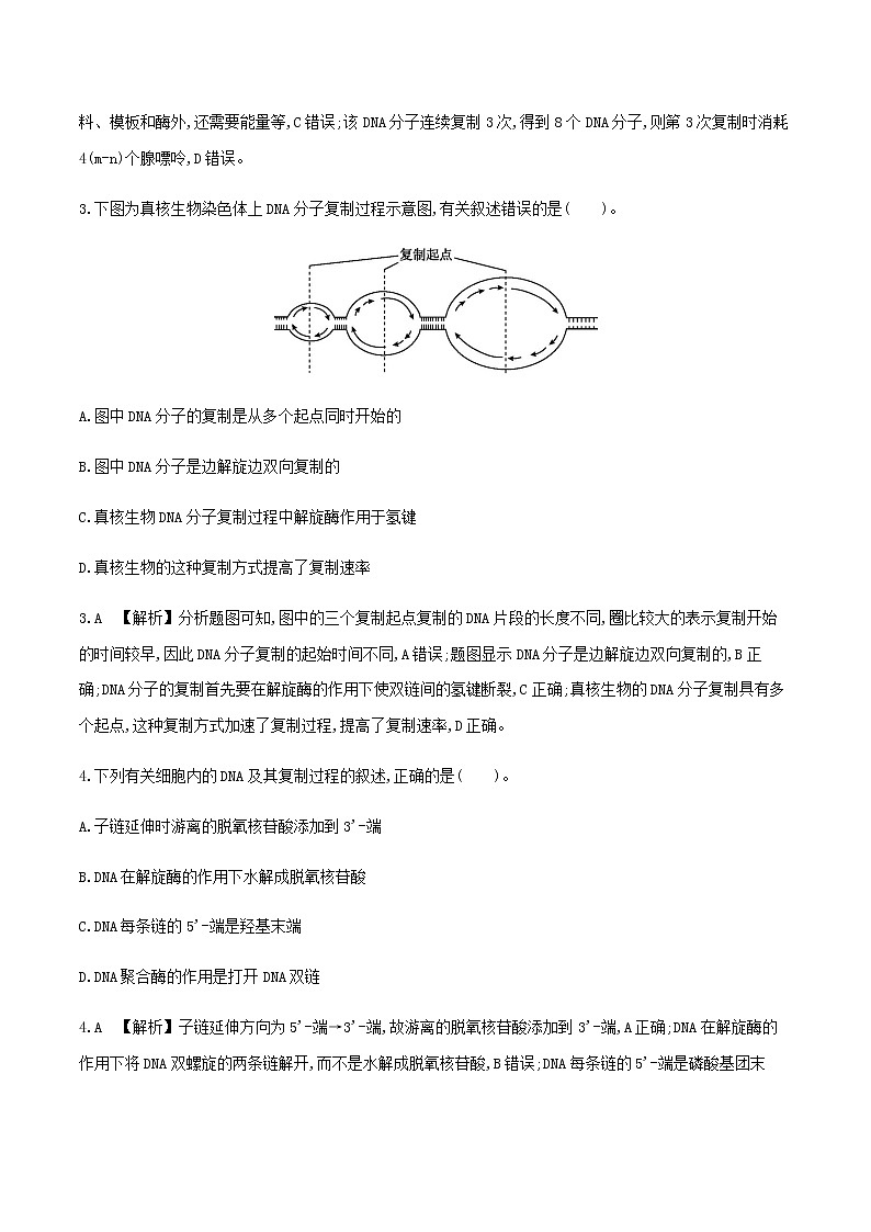 人教版高中生物必修2DNA的复制作业含答案第2页
