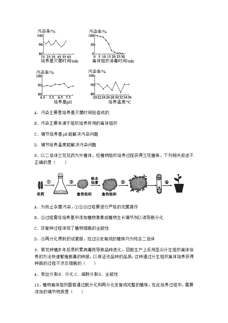 浙科版高中生物选择性必修3第一节通过植物组织培养可获得完整植株同步作业1含答案03