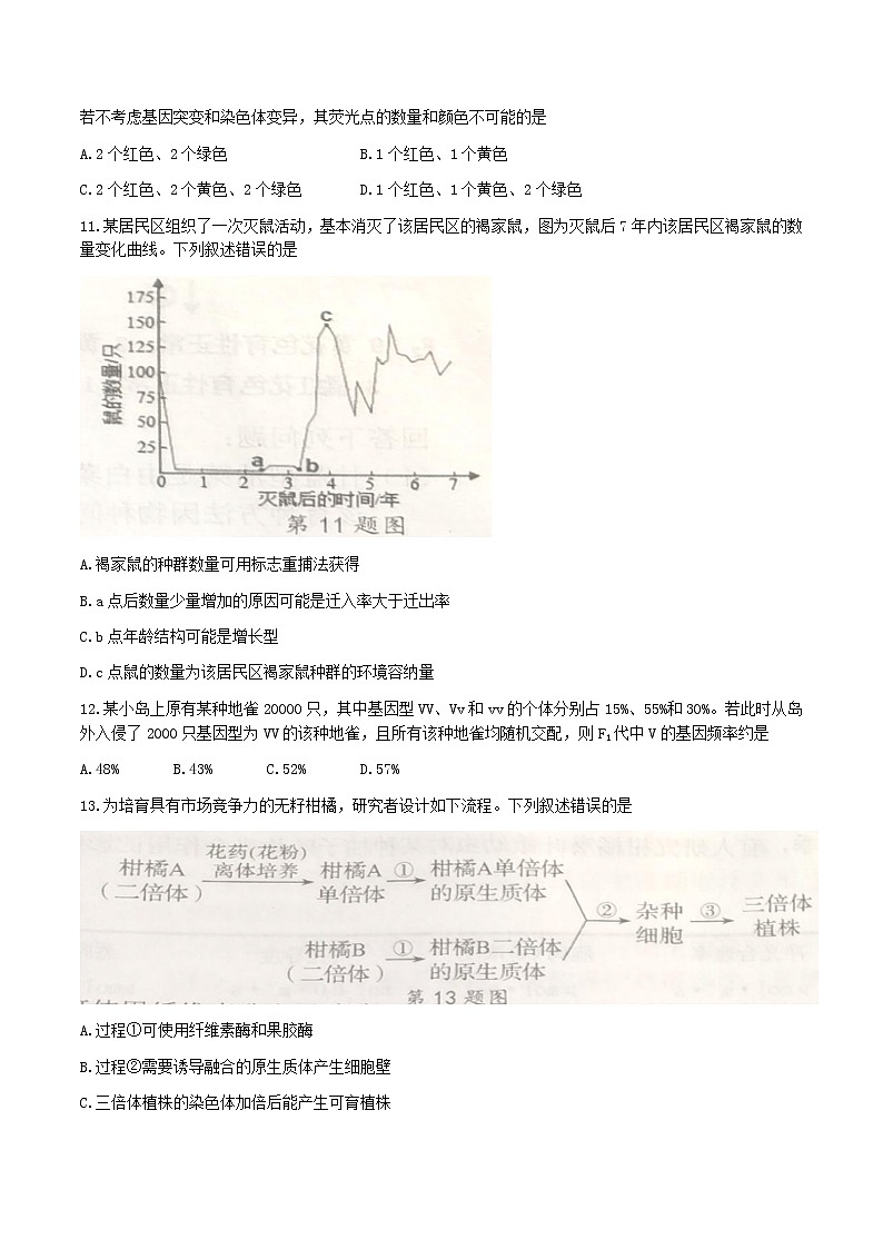 浙江省宁波市2022-2023学年高三二模 生物试题及答案第3页