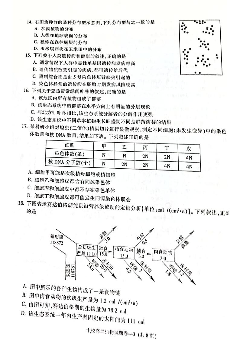 2020-2021学年浙江省金华十校高二下学期期末调研考试生物试题  PDF版03