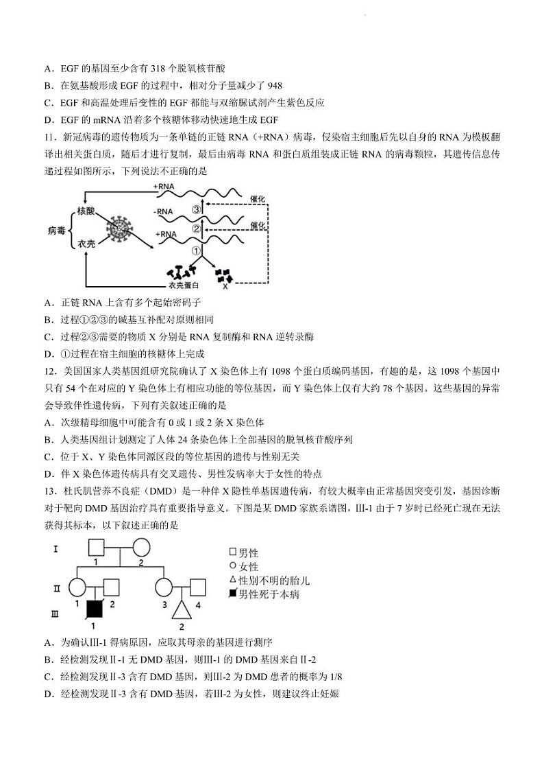 2022届重庆市高三下学期4月学业质量调研抽测（第二次）（主城区二诊）生物试题（PDF版）03