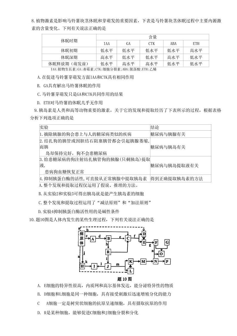 重庆主城区二诊高2023届学业质量调研抽测（第二次）生物试题第3页