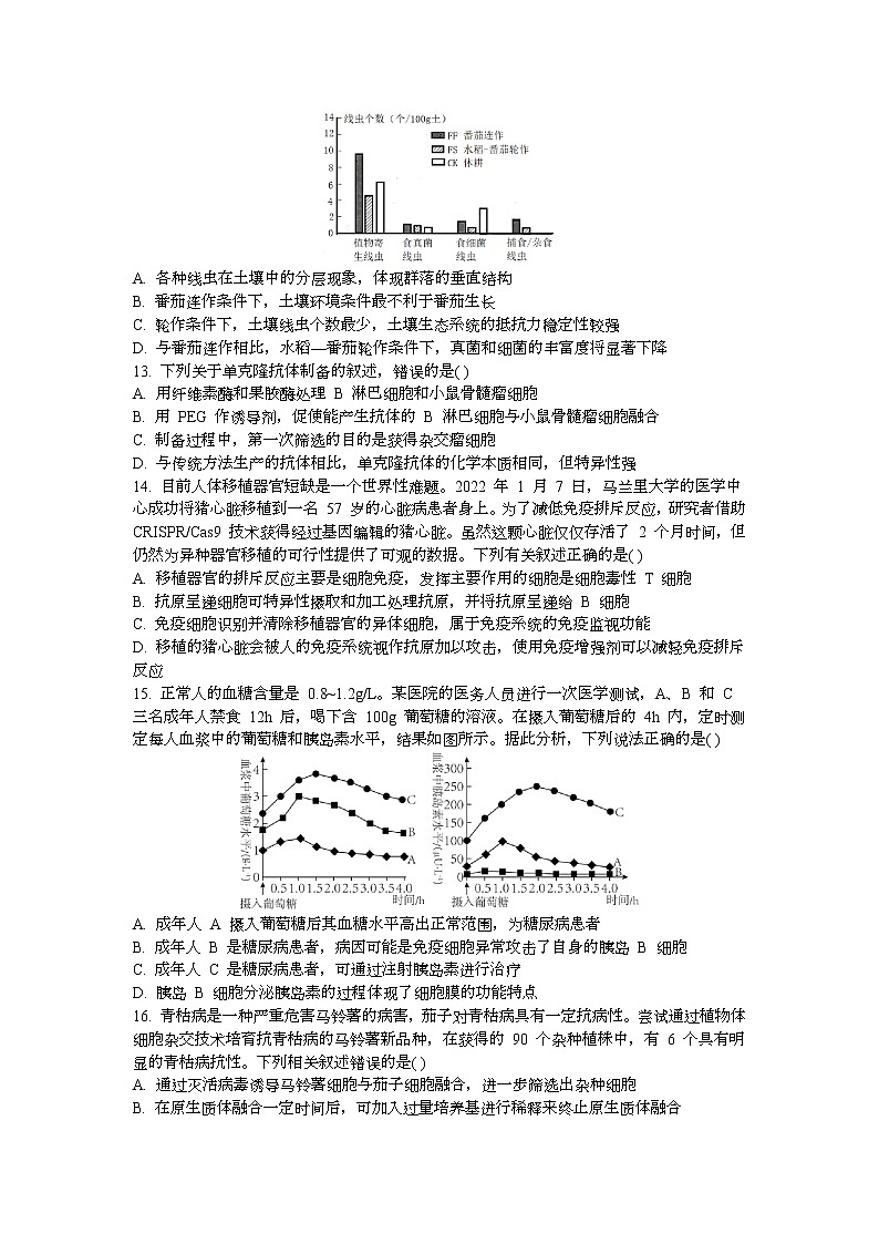 2023宁波三锋教研联盟高二下学期期中联考生物试题含答案第3页