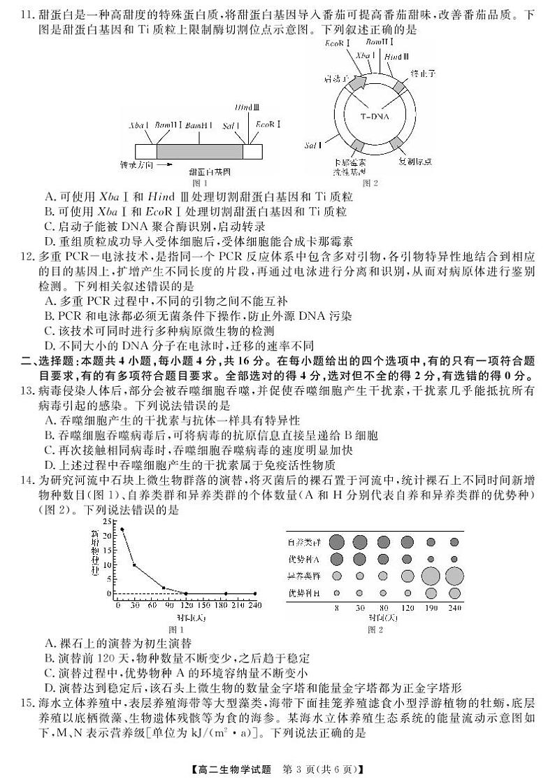 2023湖南省多校联考高二下学期期中考试生物试题PDF版含答案03