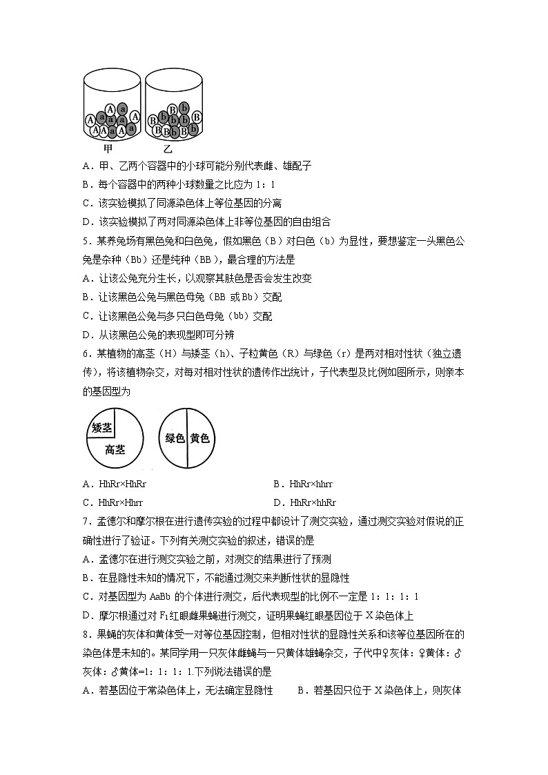 生物（人教版A卷）-（考试版）A4（范围：必修2第1-3章）第2页