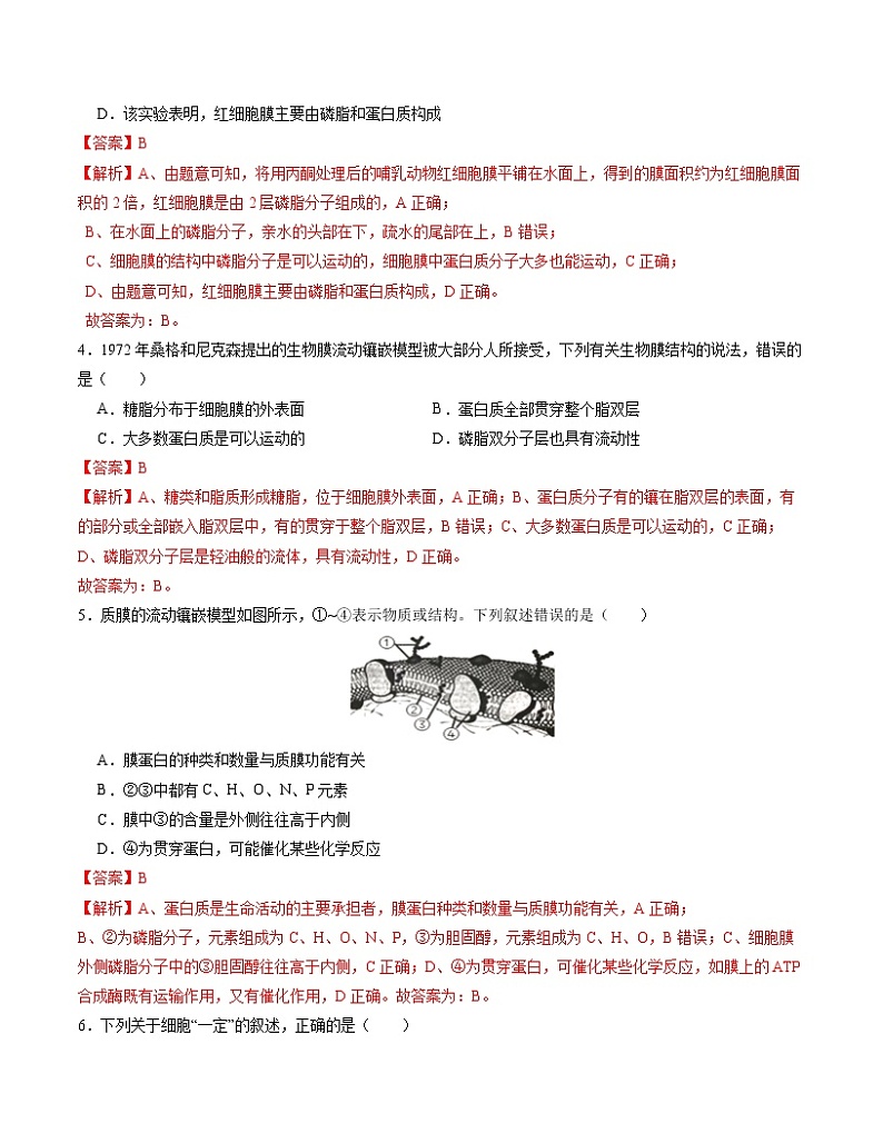 第3章 细胞的基本结构【测试卷】-2022-2023学年高一生物单元复习过过过（人教版2019必修1）（解析版）第2页