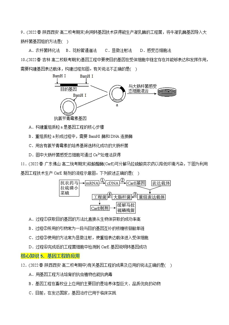 第3章 基因工程（A卷·知识通关练）-【单元测试】2022-2023学年高二生物分层训练AB卷（2019人教版生物学选择性必修3）03