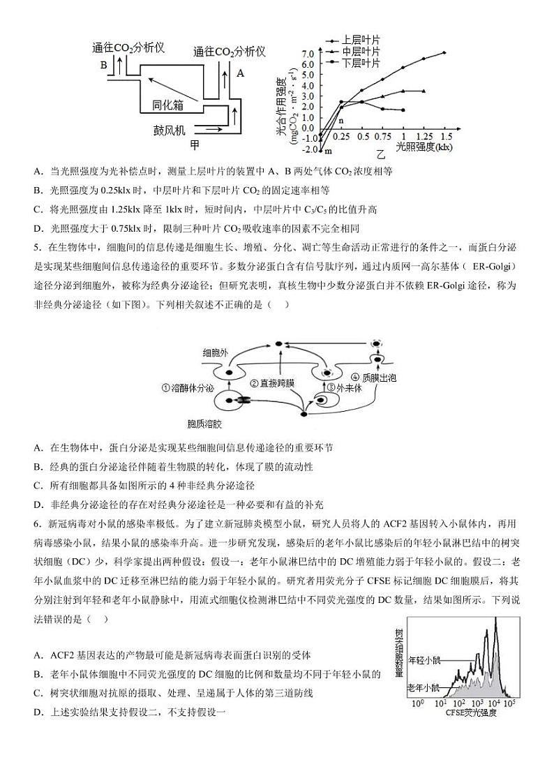 2022-2023学年辽宁省沈阳市东北育才学校高三下学期适应性测试（三）（三模）生物PDF版含答案02