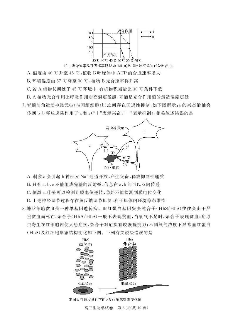 2023年湖北省七市（州）高三年级3 月联合统一调研测试-生物试题第3页