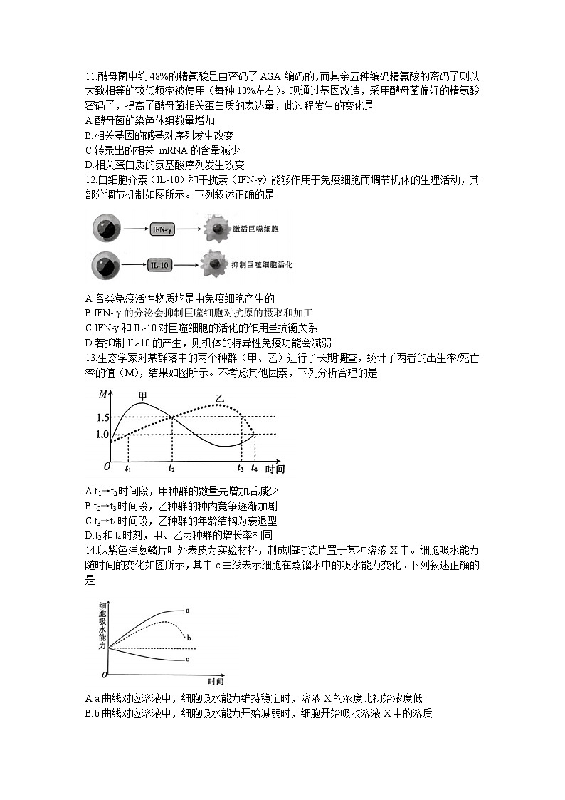 广东省湛江市2023届高三生物下学期二模试卷（Word版附答案）03