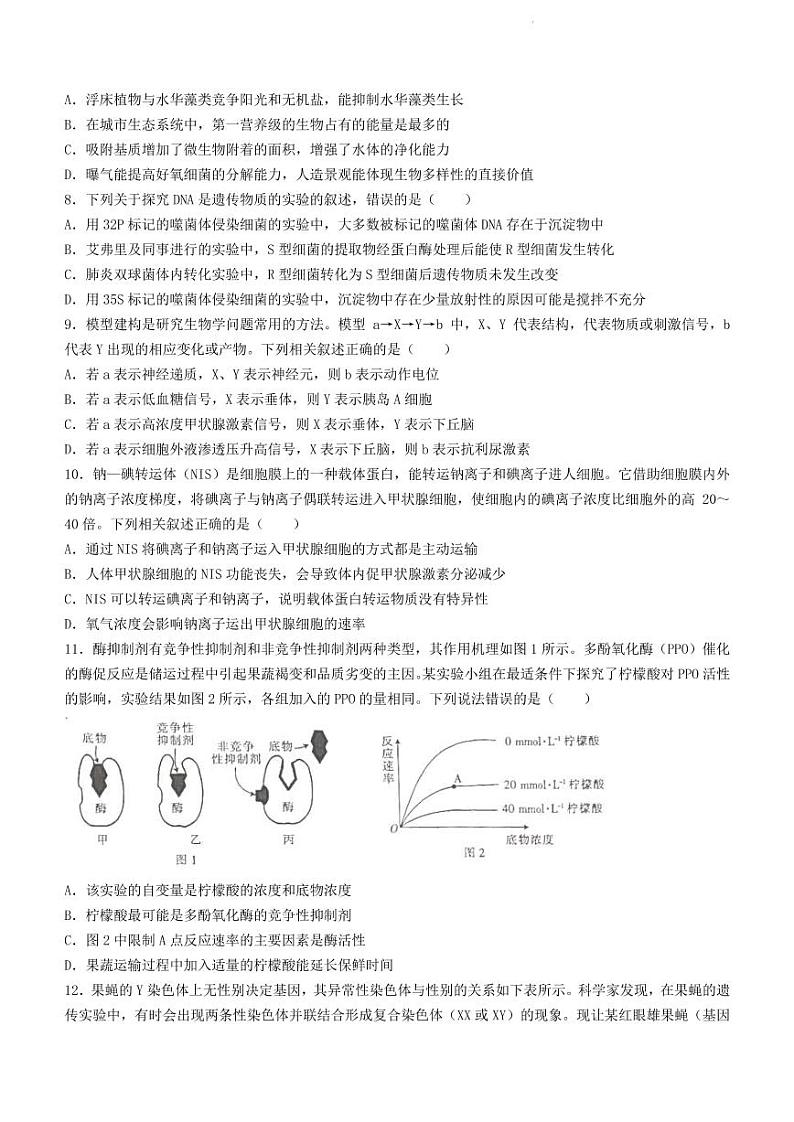 2022届河北省秦皇岛市高三下学期4月二模生物试题（PDF版）03