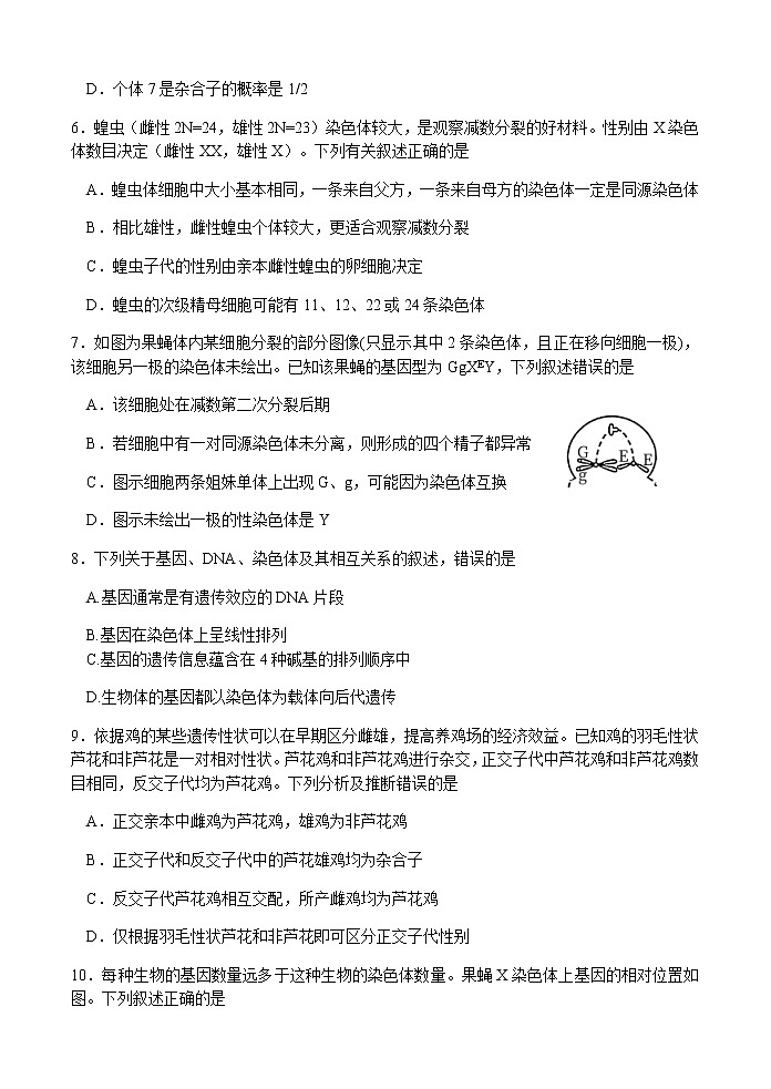 2022-2023学年山东省潍坊市高一下学期期中考试生物试题含答案03