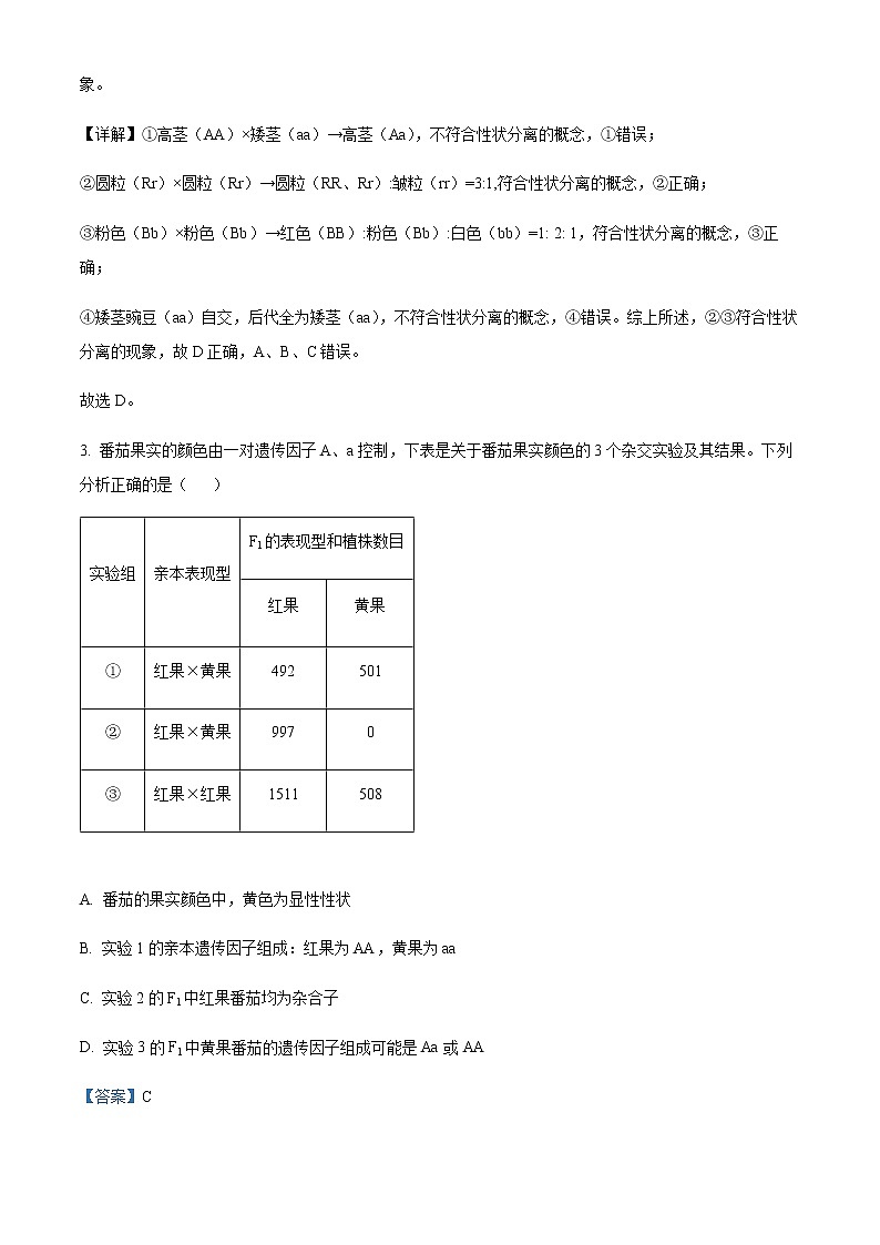 2022-2023学年湖南省邵阳市高一4月月考生物试题含解析02