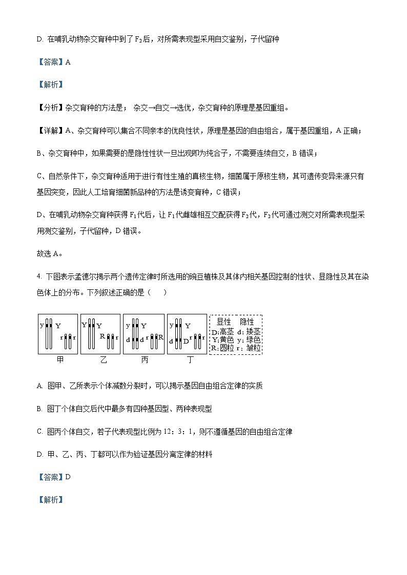 2022-2023学年四川省成都市树德中学高一4月月考生物试题含解析03