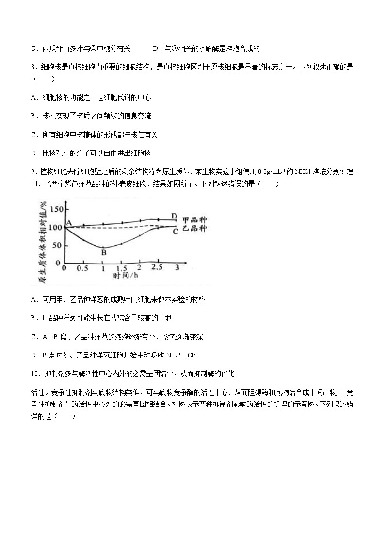 2022-2023学年安徽省十校联盟高一下学期开年考生物试题含答案03