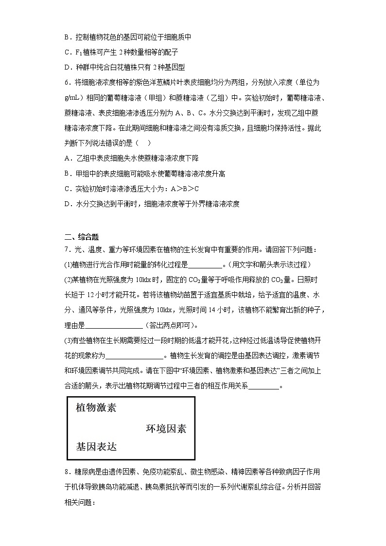 2023届黑龙江省哈尔滨市三中高三第三次高考模拟考试理综生物试题（含答案）第2页
