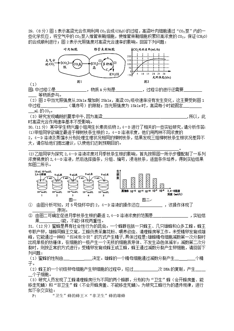 2021届江西省九江市高三三模考试（二）（生物）第2页