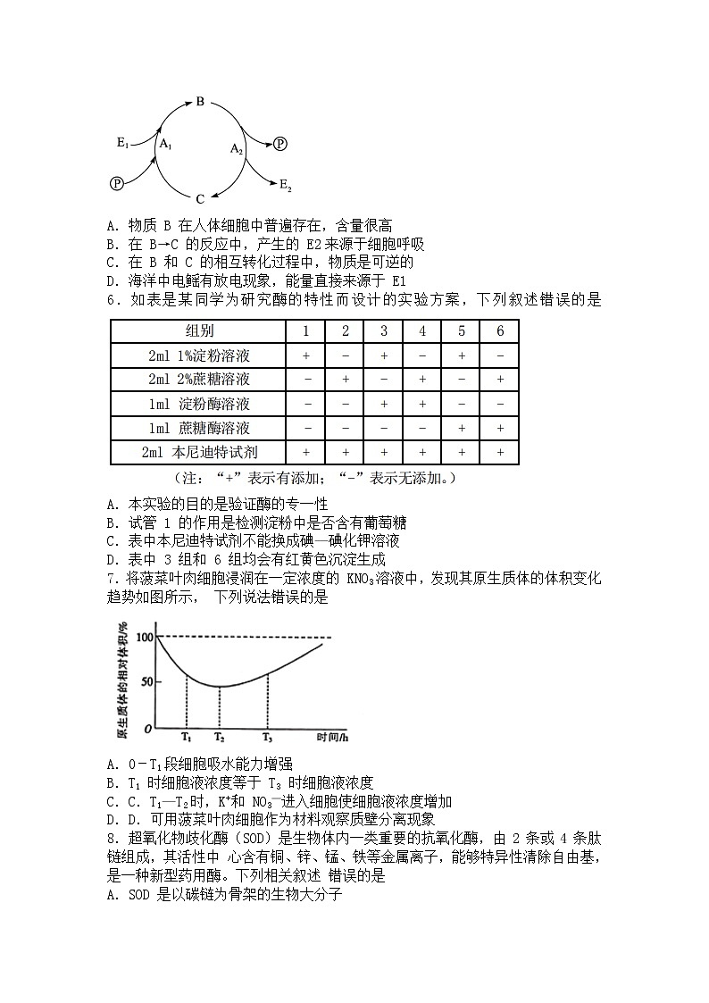 浙江省浙北2校2022-2023学年高一生物下学期4月期中联考试卷（Word版附答案）02