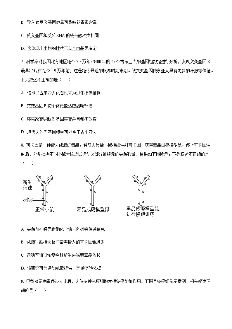 2022-2023学年北京市海淀区高三下学期期中考试（一模）生物含解析03