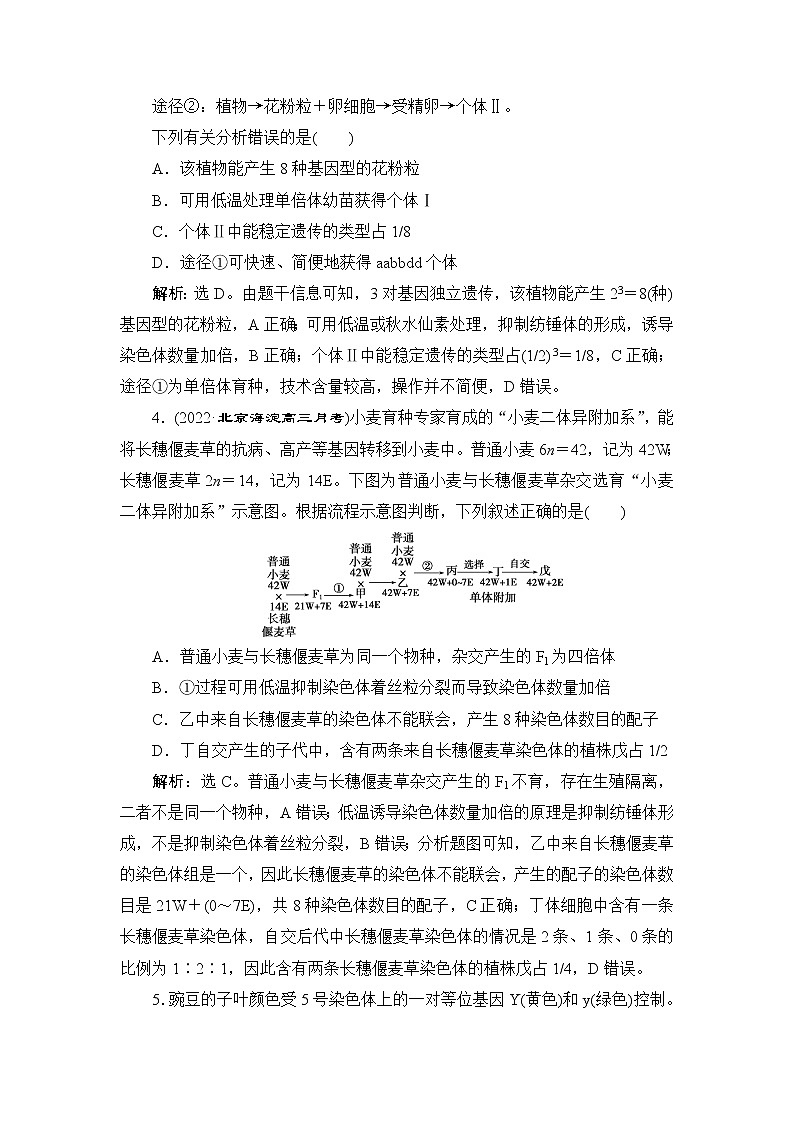 2023届苏教版高考生物一轮复习生物的变异和进化单元测试含答案第2页