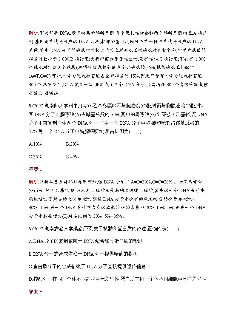 2023届人教版高考生物一轮复习遗传的分子基础单元检测（不定项）含答案第3页