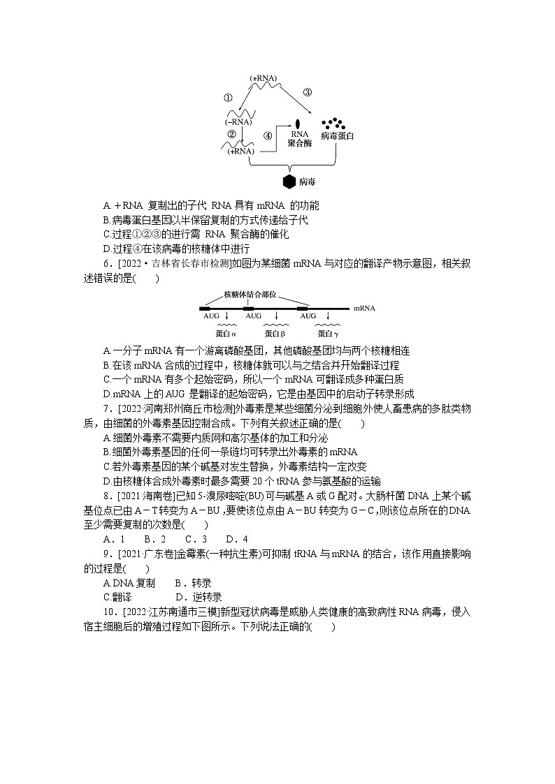 2023届人教版高考生物一轮复习遗传的分子基础单元测试含答案02