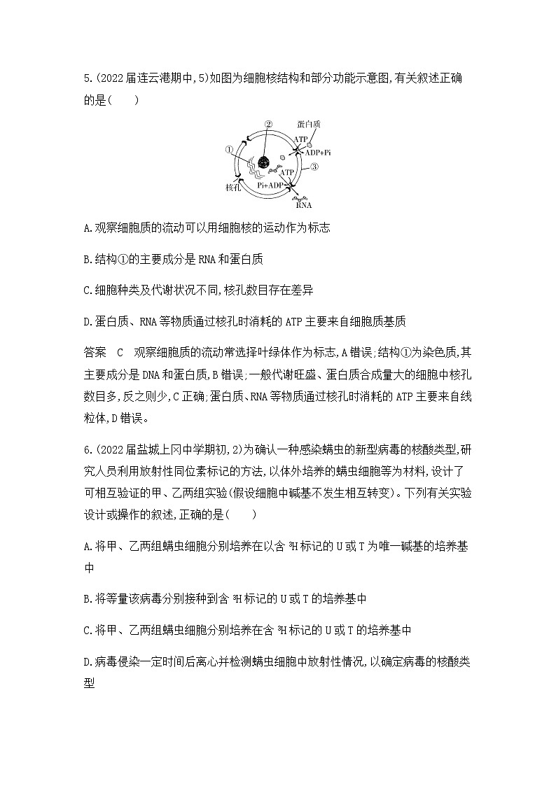 2023届浙科版高考生物一轮复习细胞的结构与功能单元测试（浙江专用）含答案第3页