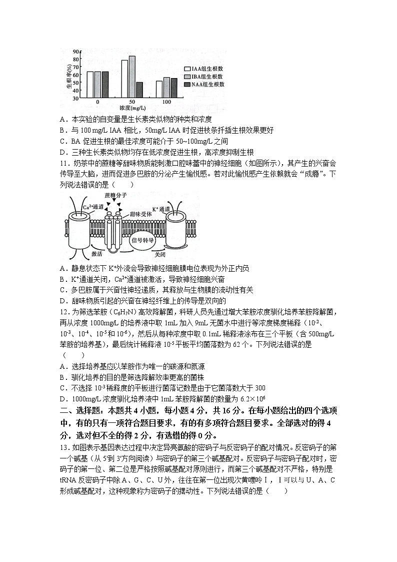 湖南省名校联盟2023届高三生物下学期4月联考试卷（Word版附解析）第3页
