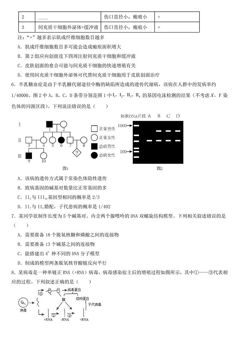 河北省唐山市高三一模生物试题【附参考答案】第2页