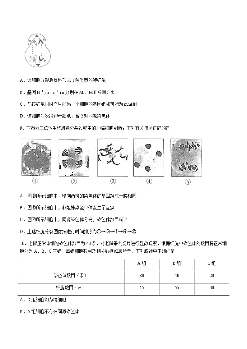 2022-2023学年河北省唐山市玉田县高一下学期期中生物试题含答案03
